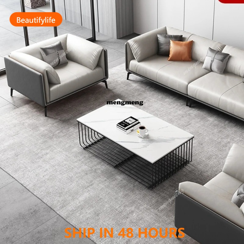 Office Furniture Luxury - 03 소가죽 비즈니스 오피스 소파 리셉션