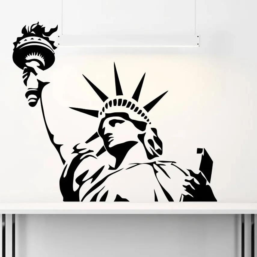 Office Furniture In Usa - 미국 자유의 벽 조각상 스티커, 여성용
