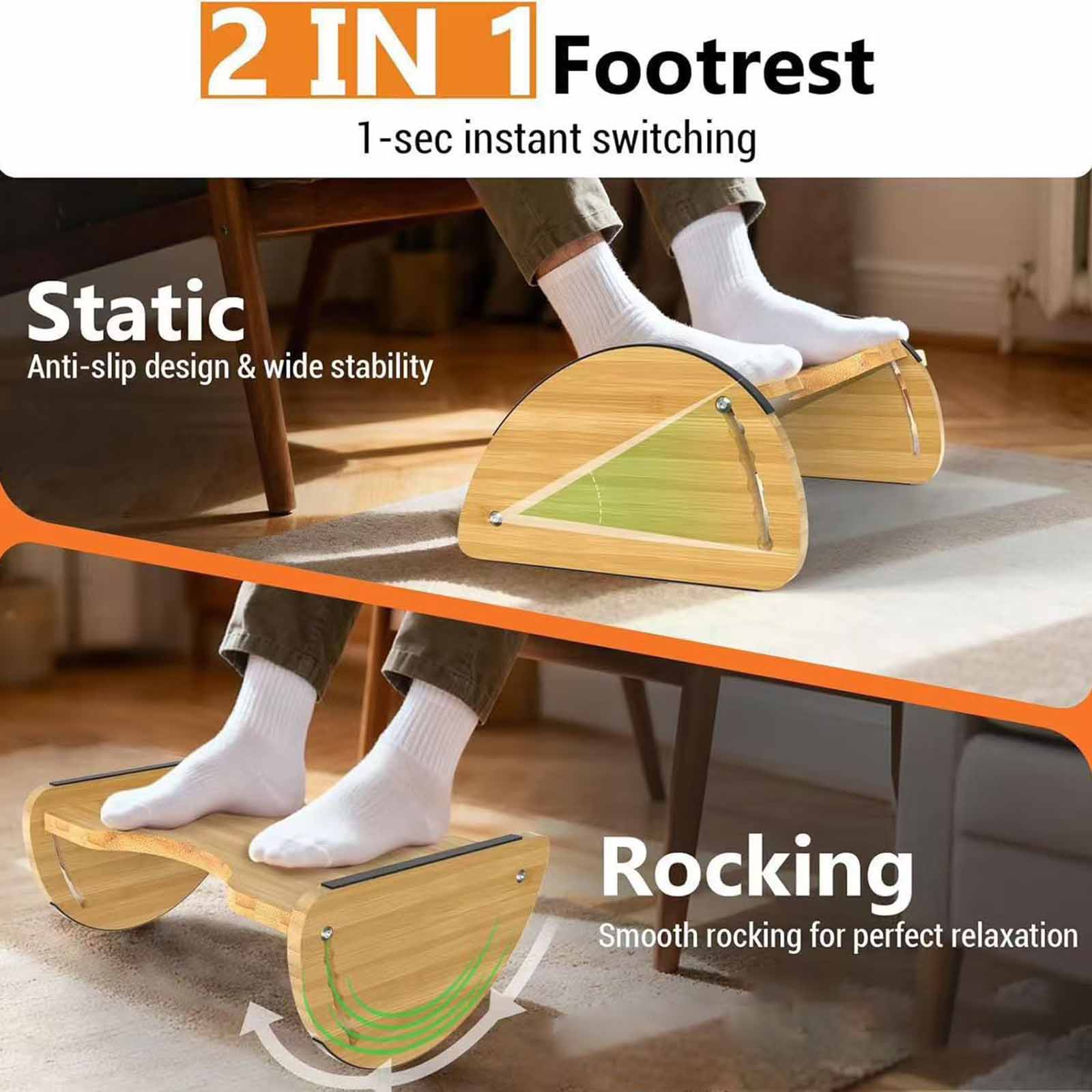 Office Furniture In China - 조절 가능한 사무실용 대나무 발 받침대,
