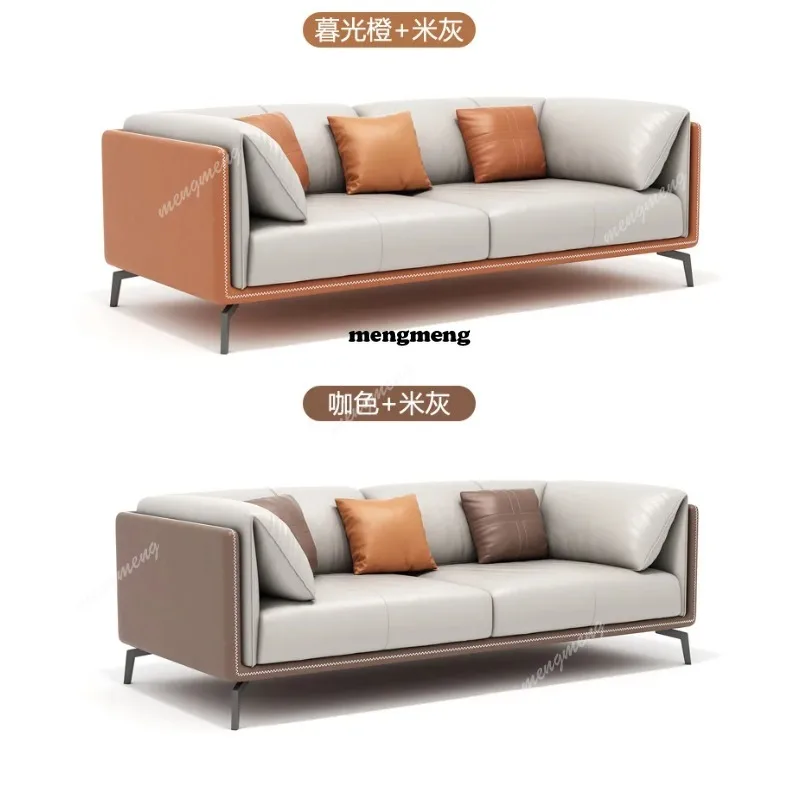 03A 소가죽 비즈니스 사무실 소파 리셉션 거실 간단한 - Office Furniture Luxury 리뷰 및 가격