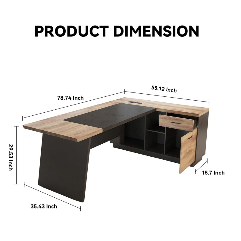 미국 창고형 모던 컴퓨터 책상 세트(서랍, 수납 선반  - Office Furniture In Usa 리뷰 및 가격