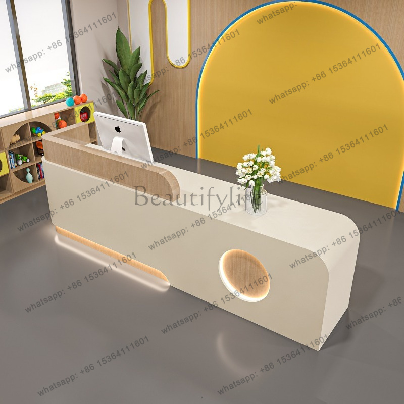 베스트셀러 노르딕 크림 스타일 계산대 리셉션 카운터 프 - Office Furniture Store 리뷰 및 가격