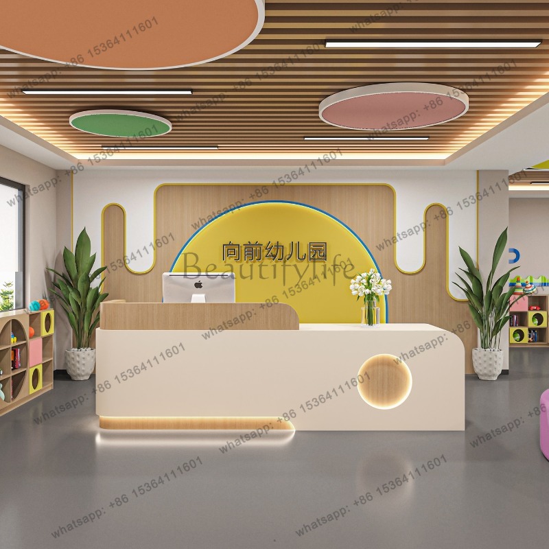 베스트셀러 노르딕 크림 스타일 계산대 리셉션 카운터 프 - Office Furniture Store 리뷰 및 가격
