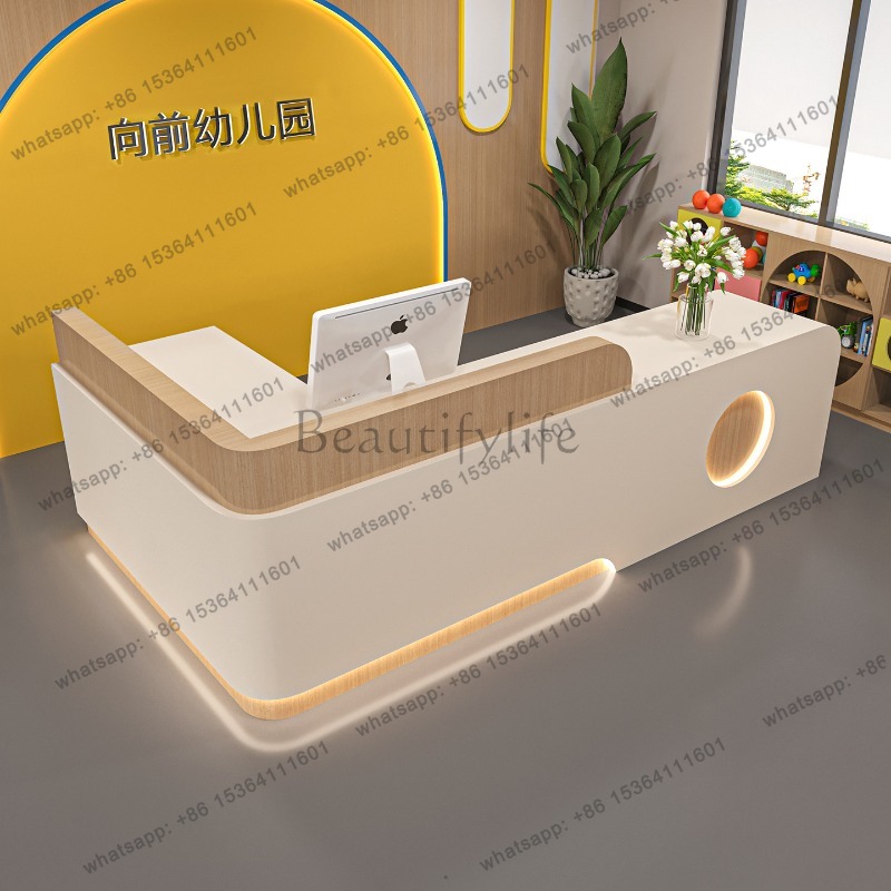 베스트셀러 노르딕 크림 스타일 계산대 리셉션 카운터 프 - Office Furniture Store 리뷰 및 가격