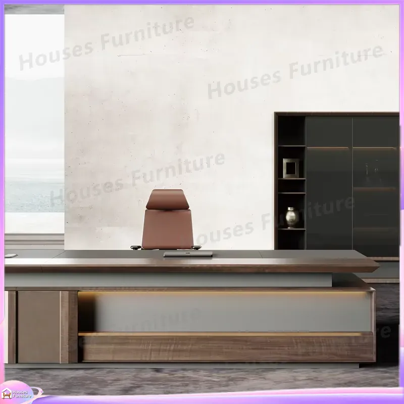 고급형 원목 사무용 책상 갈색 CEO 관리자 책상 대형 - Office Furniture Luxury 리뷰 및 가격