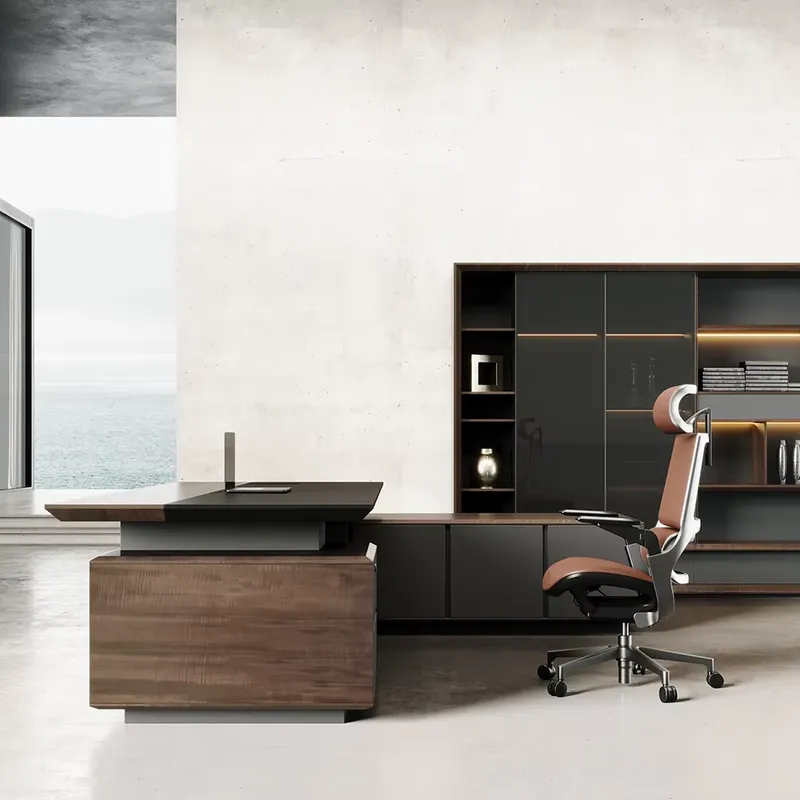 고급형 원목 사무용 책상 갈색 CEO 관리자 책상 대형 - Office Furniture Luxury 리뷰 및 가격