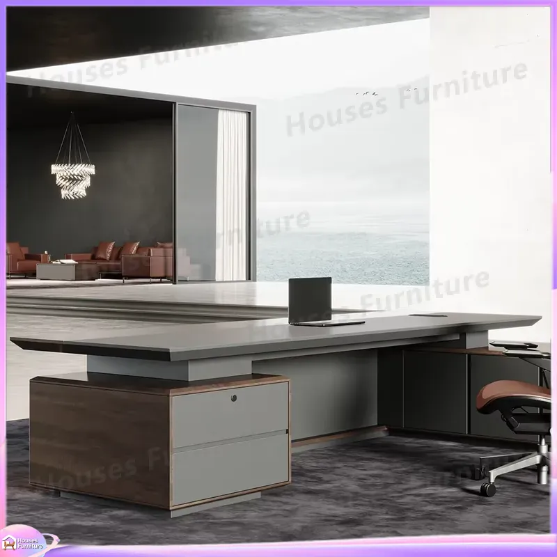 고급형 원목 사무용 책상 갈색 CEO 관리자 책상 대형 - Office Furniture Luxury 리뷰 및 가격