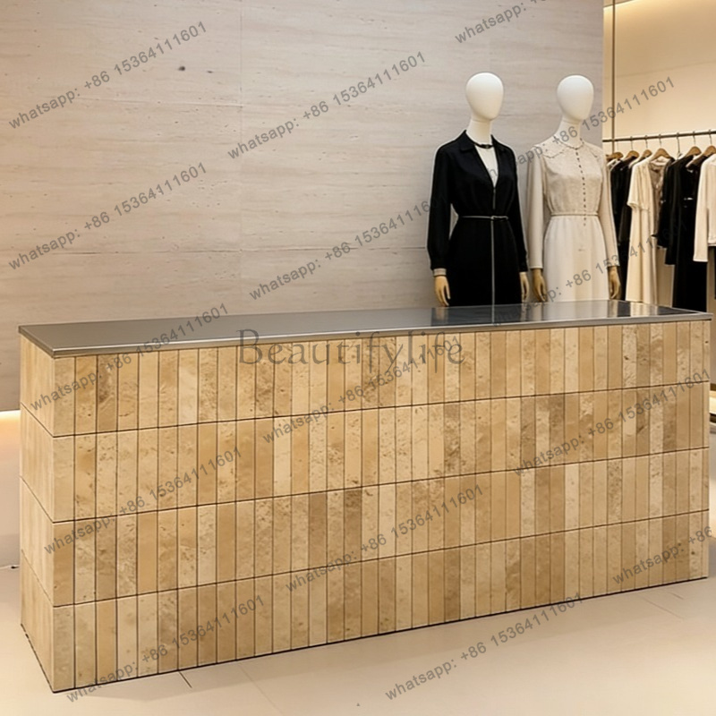 베스트셀러 프렌치 레트로 트래버틴 질감의 리셉션 카운터 - Office Furniture Store 리뷰 및 가격