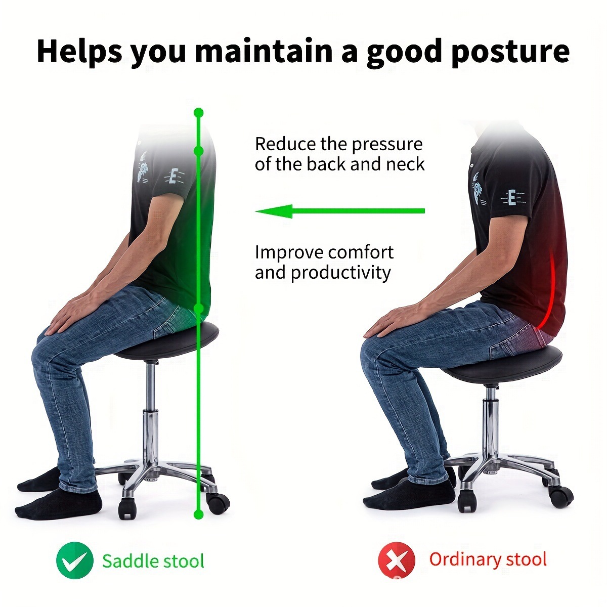 휠이 달린 안장형 스툴 회전식 스파 스툴 인체공학적 디 - Office Furniture In China 리뷰 및 가격